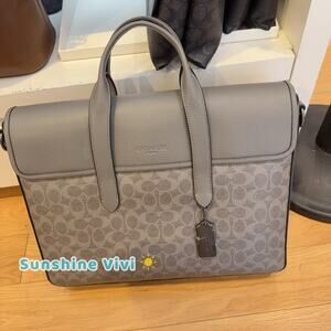 NWT Coach Sullivan Portfolio Brief In Signature Canvas cz402 Gunmetal